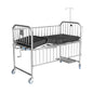 Pediatric Bed with Side rails and wheels – Stainless steel, Black