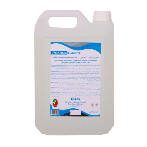 PharmaGuard Natriumhipochloriet Ontsmettingsmiddel 4.5 Liter – MOQ van 4 Stks