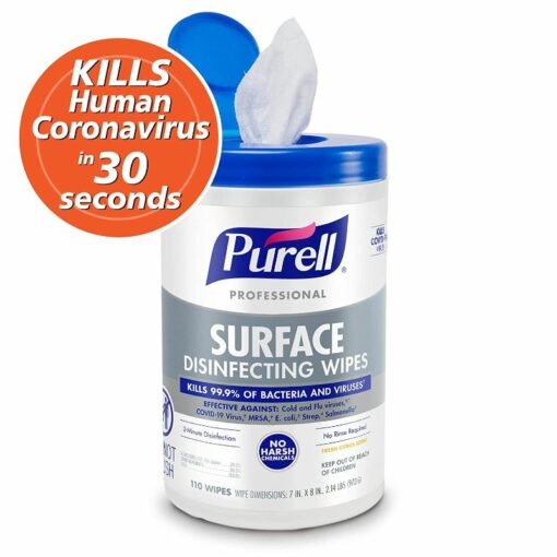 Purell – Professionele oppervlakontsmettingsdoeke 110 sent houer – 9342-06