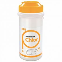 Sani Cloth Chlor, Ready to use low lint chlorine wipes for cleaning and disinfecting medical devices (50 wipes)