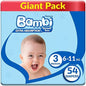 Sanita Bambi – Baby Diapers Giant Pack Size 3, Medium, 6-11kg – 54 Count