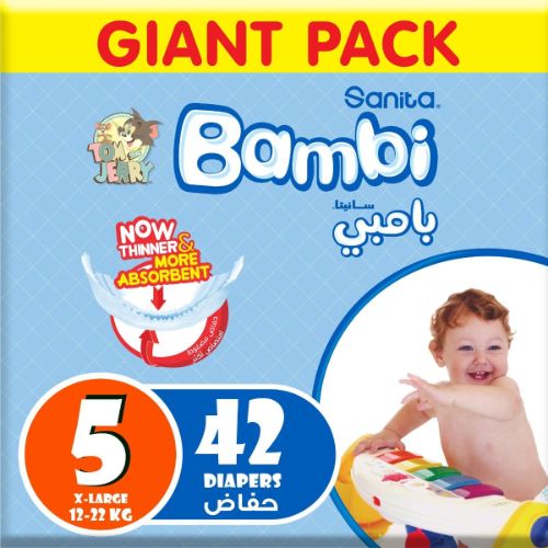 Sanita Bambi – Baby Diapers Jumbo Pack Size 3, Medium, 6-11kg – 70 Count