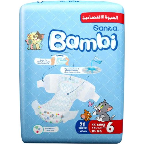 Sanita Bambi – Babadoeke Jumbo Pakkie Grootte 6, XX-groot, +18 kg – 40 tel