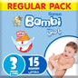Sanita Bambi – babadoeke gewone pak grootte 3, medium, 6-11 kg – 15 tel