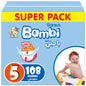 سانيتا بامبي – حفاضات أطفال سوبر باك مقاس 5، مقاس كبير جدًا، 12-22 كجم – 108 قطعة
