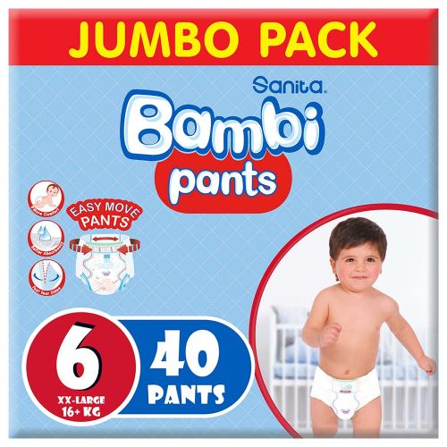 Sanita Bambi – Broek Jumbo Pakkie, Grootte 6, XX Groot +16 kg – 40 Tel.