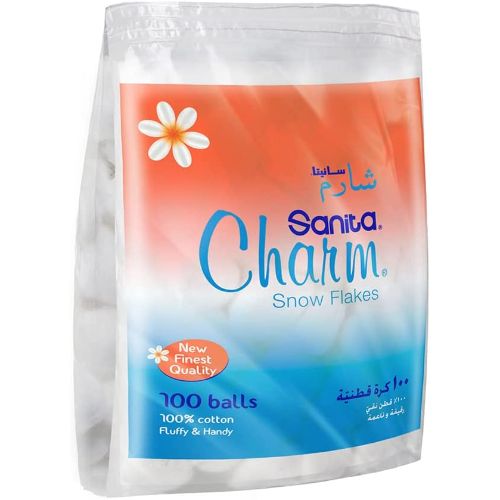 Sanita – Charm 100% Cotton Balls – 100 balls