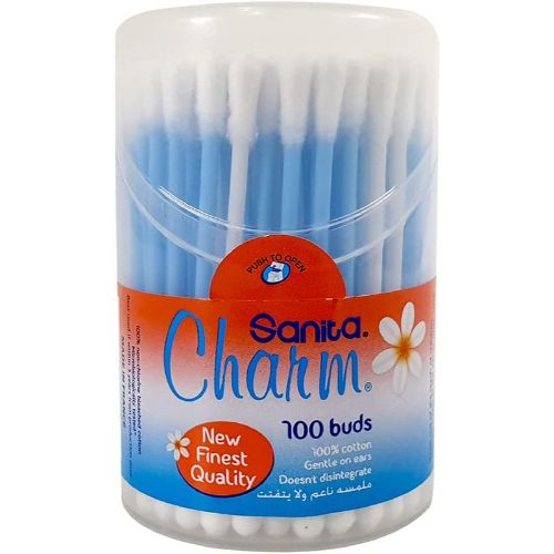 Sanita – Charm 100% Cotton Buds – 100 buds