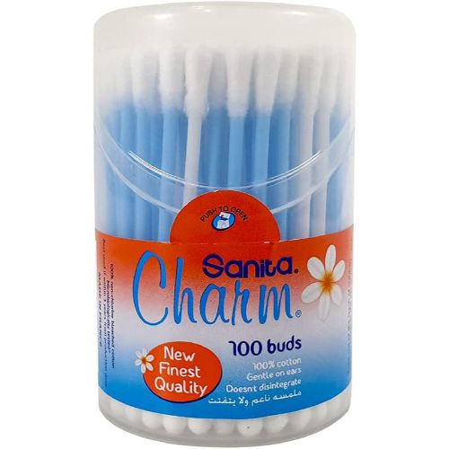 Sanita – Charm 100% Cotton Buds – 100 ogies
