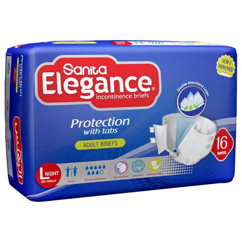 Sanita – Elegance Adult Diapers Large Night 16 Briefs