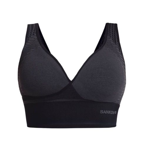 Sankom – Patent Classic Bra For Back Support, Black L/XL