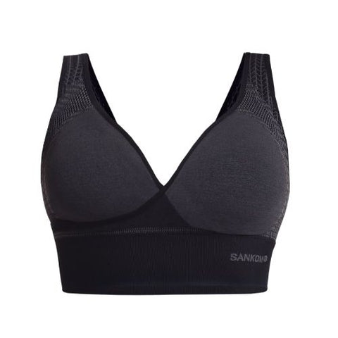 Sankom – Patent Classic Bra For Back Support, Black M/L