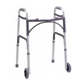 Aluminum Foldable Walking Frame with front wheels