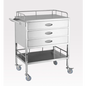 Stainless Steel Medical Trolley With Three Drawers