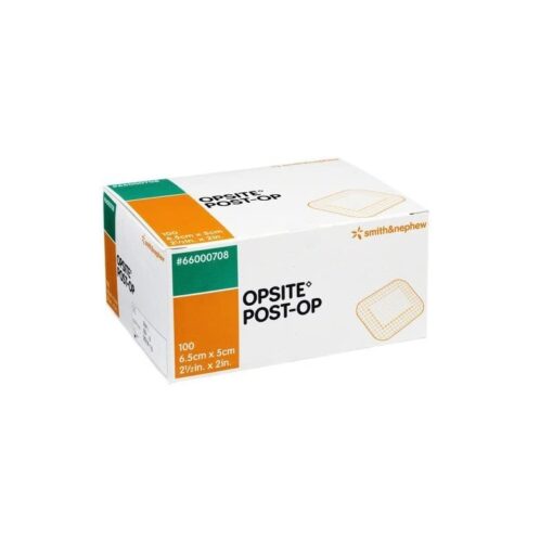 Smith & Nephew Opsite Post-Op 2 Dressings, 6.5cm X 5cm (1/2in X 2in) Box of 100