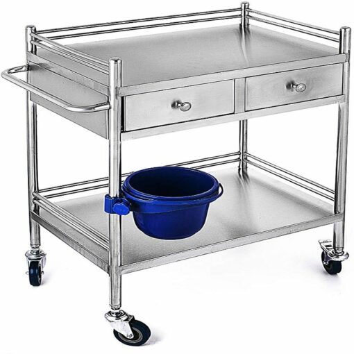 Stutenham – Medical Stainless Steel Trolley with 2 Drawers