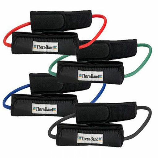 حلقات أنابيب المقاومة من Theraband مع أصفاد مبطنة